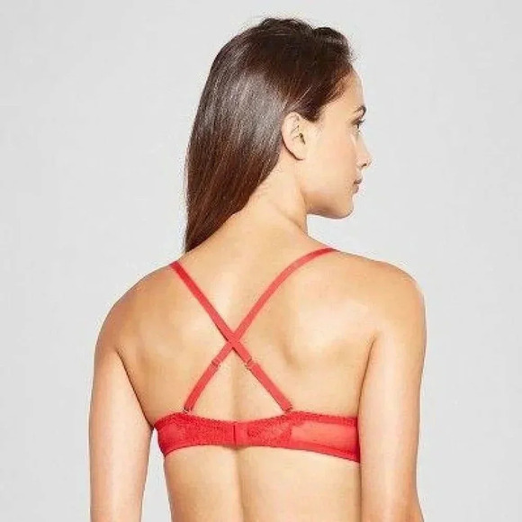 34C Gilligan & O'Malley Women's High Apex Push Up Underwire Bra Red Pop - Picture 10 of 10